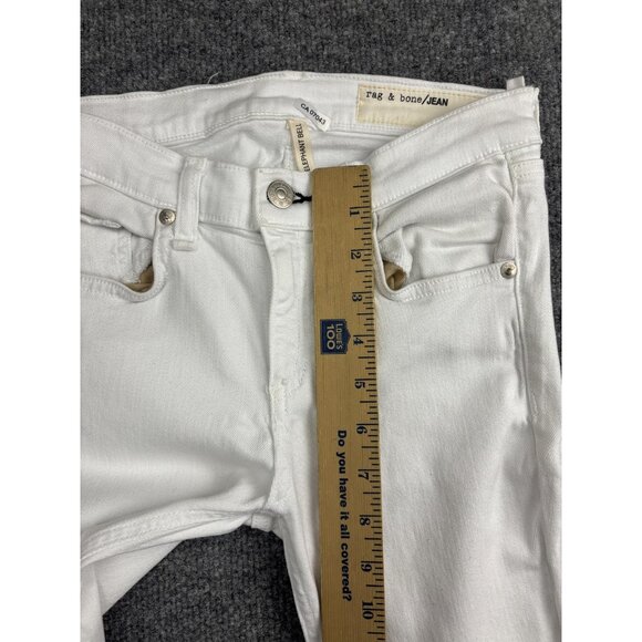 rag & bone JEAN Jeans Womens 26 White Eleven Bell Flare Raw Hem Stretch Denim - Picture 4 of 8